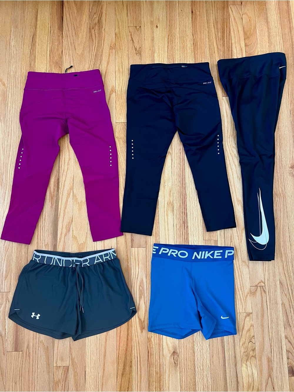 Nike Dri-Fit Athletic Leggings and Shorts Bundle women’s size Small